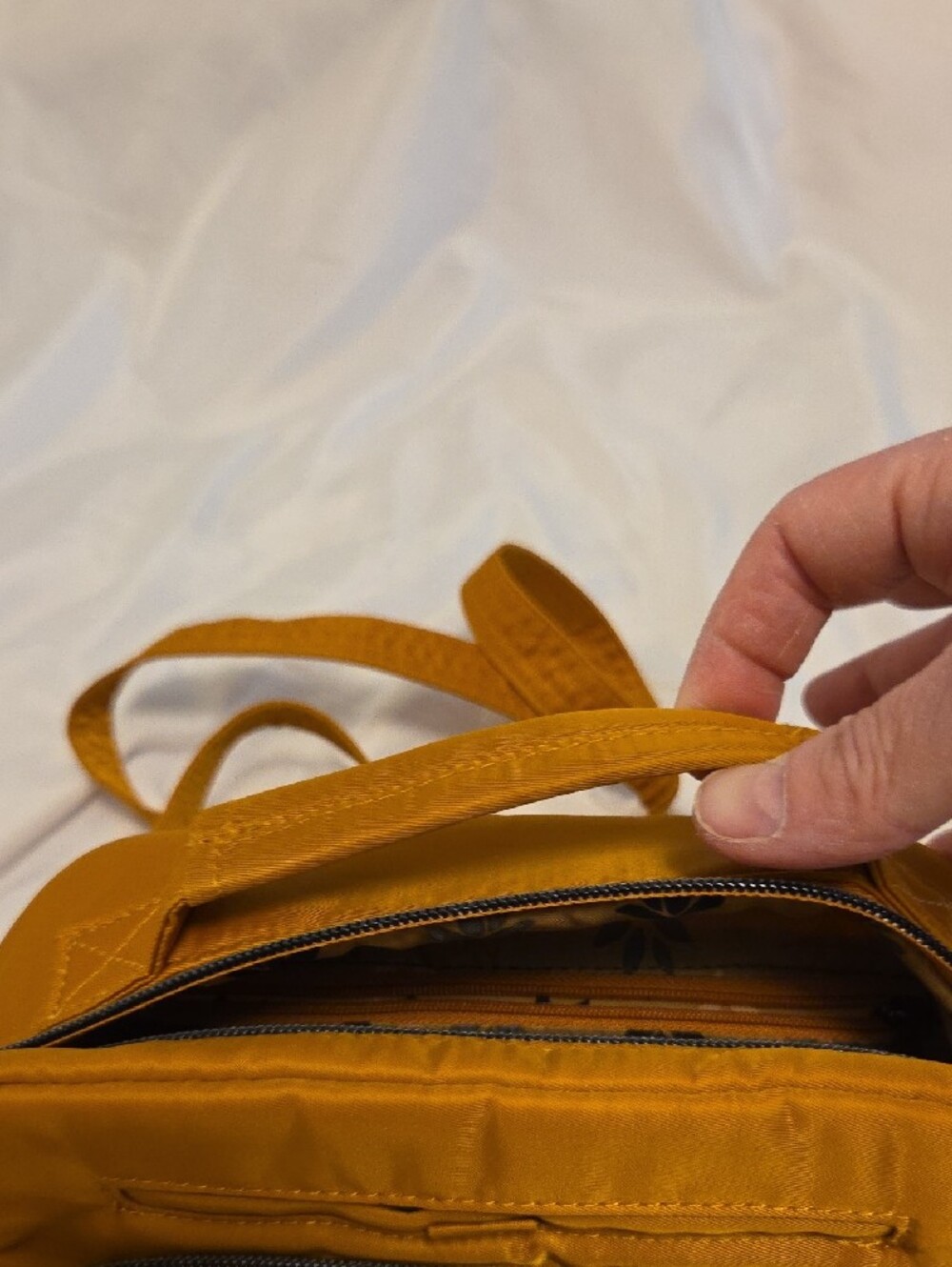 lug Quilted Messenger Crossbody Bag - Mustard Yellow - Picture 6 of 7